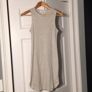 White/Grey Striped Dress